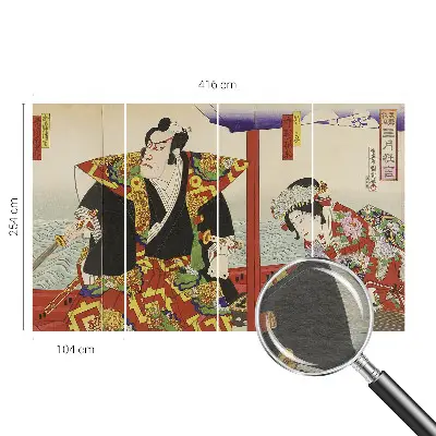 Papier peint panoramique chambre avec un motif de théâtre japonais