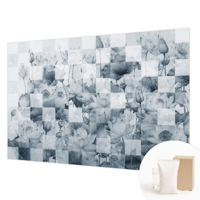 Papier peint panoramique enfant avec motif de fleurs de lotus