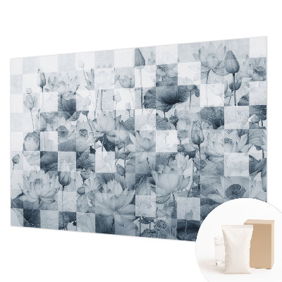 Papier peint panoramique enfant avec motif de fleurs de lotus