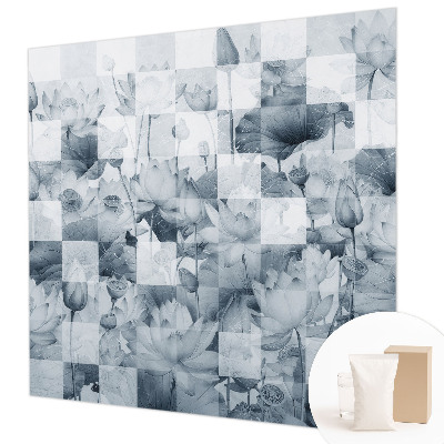 Papier peint panoramique enfant avec motif de fleurs de lotus