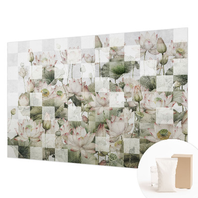 Papier peint panoramique moderne avec un motif de lotus