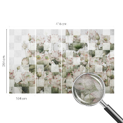 Papier peint panoramique moderne Lotosové vzory