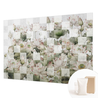 Papier peint panoramique moderne avec un motif de lotus