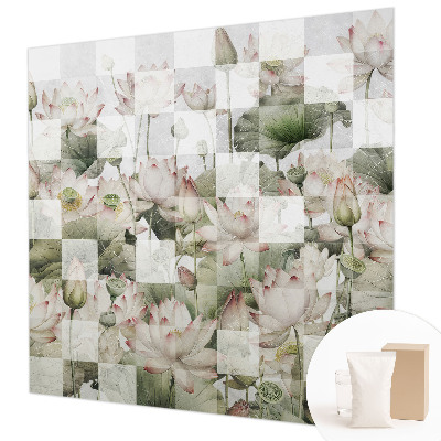 Papier peint panoramique moderne avec un motif de lotus