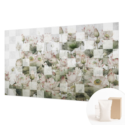 Papier peint panoramique moderne avec un motif de lotus
