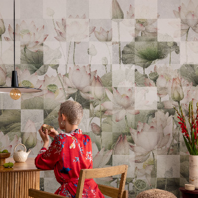 Papier peint panoramique moderne Lotosové vzory