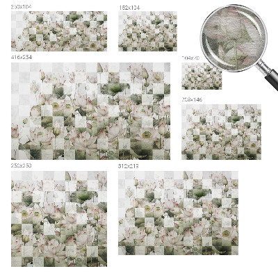 Papier peint panoramique moderne Lotosové vzory