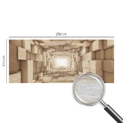 Papier peint panoramique de haute qualité avec un motif de tunnel en bois
