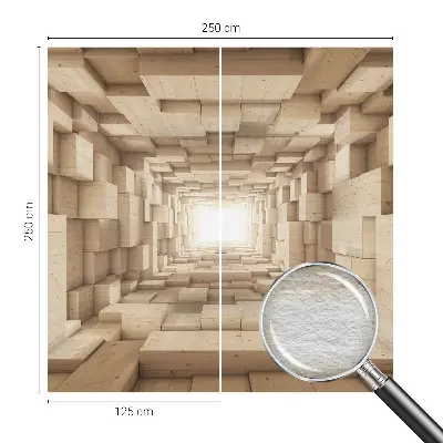 Papier peint panoramique de haute qualité avec un motif de tunnel en bois