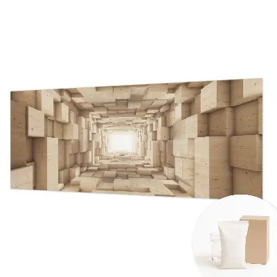 Papier peint panoramique de haute qualité avec un motif de tunnel en bois