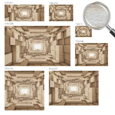 Papier peint panoramique de haute qualité avec un motif de tunnel en bois