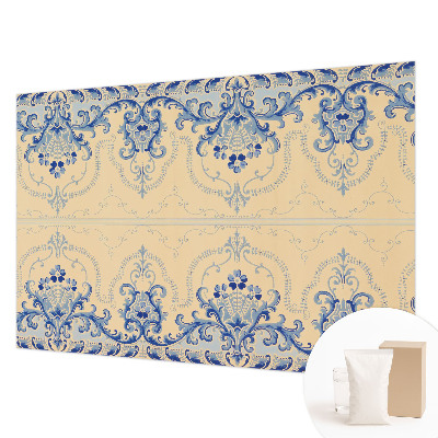 Papier peint panoramique facile à poser avec des décorations bleues