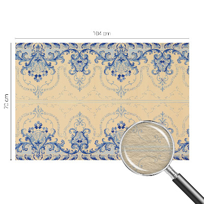Papier peint panoramique facile à poser avec des décorations bleues