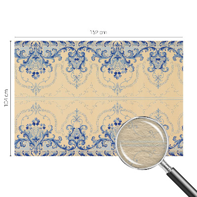 Papier peint panoramique facile à poser avec des décorations bleues
