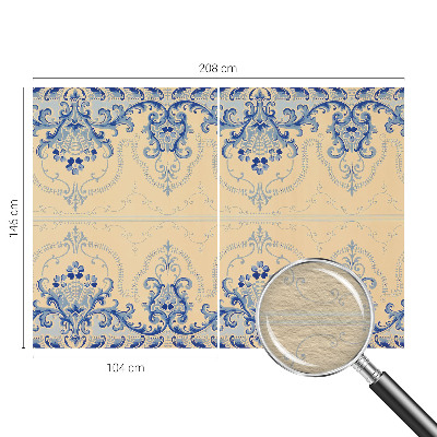 Papier peint panoramique facile à poser avec des décorations bleues