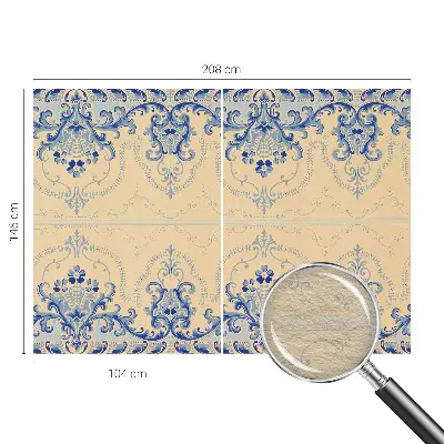 Papier peint photo sur tissu non tissé ornements bleus