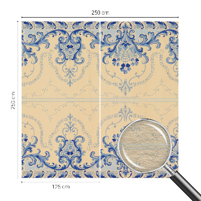 Papier peint panoramique facile à poser avec des décorations bleues