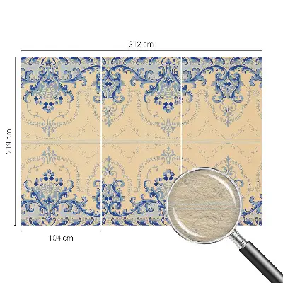 Papier peint photo sur tissu non tissé ornements bleus