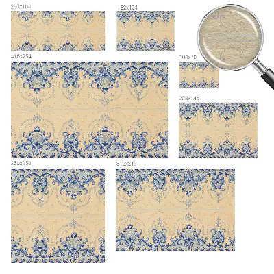 Papier peint photo sur tissu non tissé ornements bleus