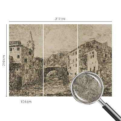 Papier peint photo intissé avec un panorama de la ville