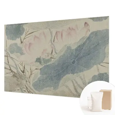 Papier peint photographique sur tissu non tissé feuilles de lotus