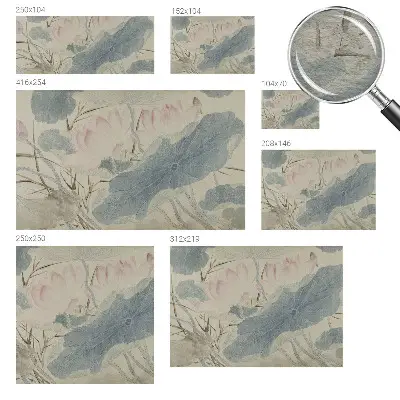 Papier peint photographique sur tissu non tissé feuilles de lotus