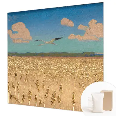 Tapisserie murale avec un motif de champ de blé