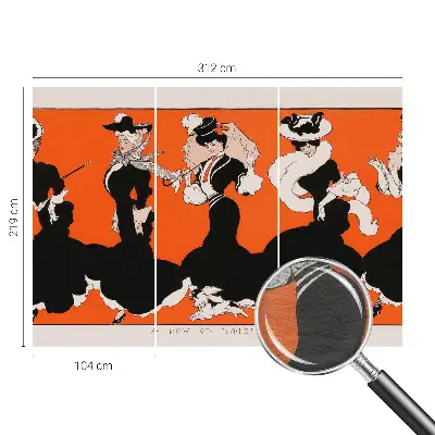 Papier peint photographique salon avec un motif d'inspiration féminine adapté aux tenues de femme