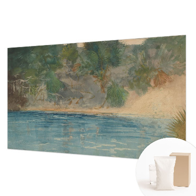 Décoration murale panoramique intissé avec un motif de littoral tropical