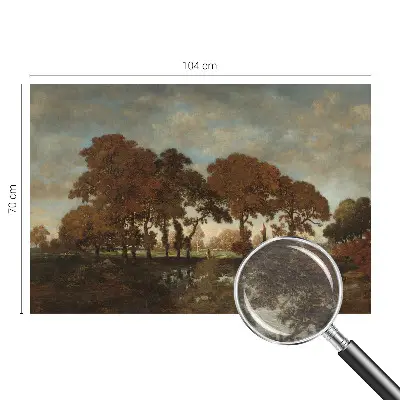 Papier peint salon moderne avec un motif de paysage idyllique