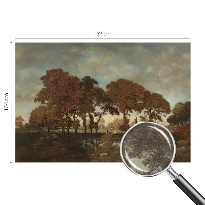 Papier peint salon moderne avec un motif de paysage idyllique