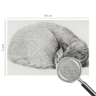 Papier peint panoramique avec un motif de chat enroulé