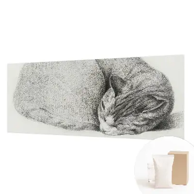 Papier peint panoramique avec un motif de chat enroulé