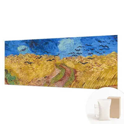 Papier peint panoramique salon avec un motif de paysage champêtre