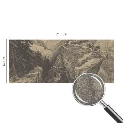 Papier peint panoramique de haute qualité avec un motif de montagnes pittoresques