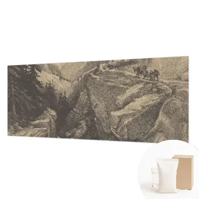 Papier peint panoramique de haute qualité avec un motif de montagnes pittoresques