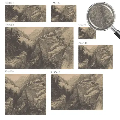 Papier peint panoramique de haute qualité avec un motif de montagnes pittoresques