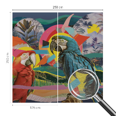 Papier peint panoramique facile à poser Exotické vtáky