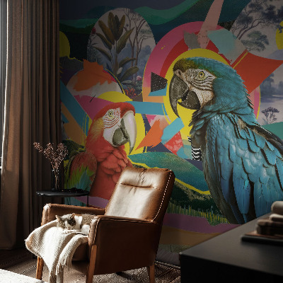 Papier peint panoramique facile à poser Exotické vtáky