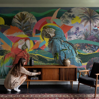 Papier peint panoramique facile à poser Exotické vtáky