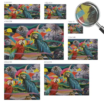 Papier peint photo imprimé sur tissu non tissé Oiseaux exotiques