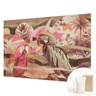 Papier peint photographique avec un motif d'oiseaux tropicaux