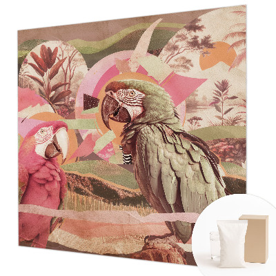 Papier peint photographique avec un motif d'oiseaux tropicaux