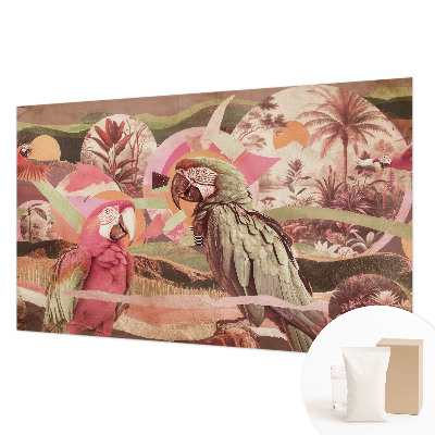 Papier peint photographique avec un motif d'oiseaux tropicaux