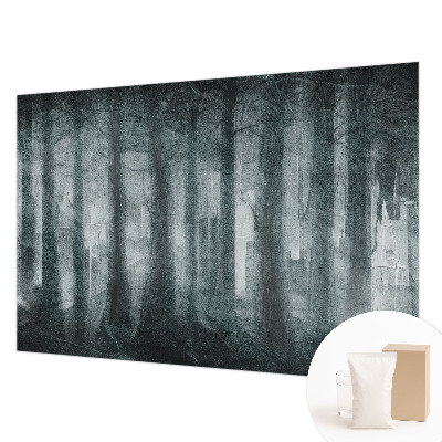 Papier peint panoramique intissé moderne avec un motif de forêt mystérieuse