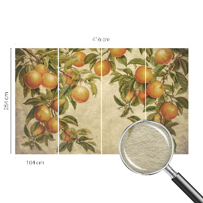 Décoration murale panoramique intissé avec un motif de branches de fruits