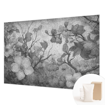 Poster mural panoramique avec un motif de branche fleuri