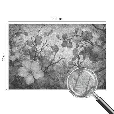 Poster mural panoramique avec un motif de branche fleuri