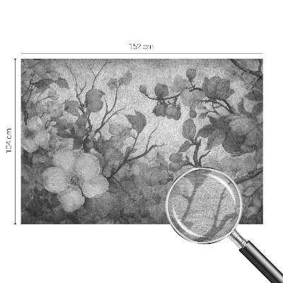 Poster mural panoramique avec un motif de branche fleuri