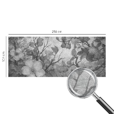 Poster mural panoramique avec un motif de branche fleuri